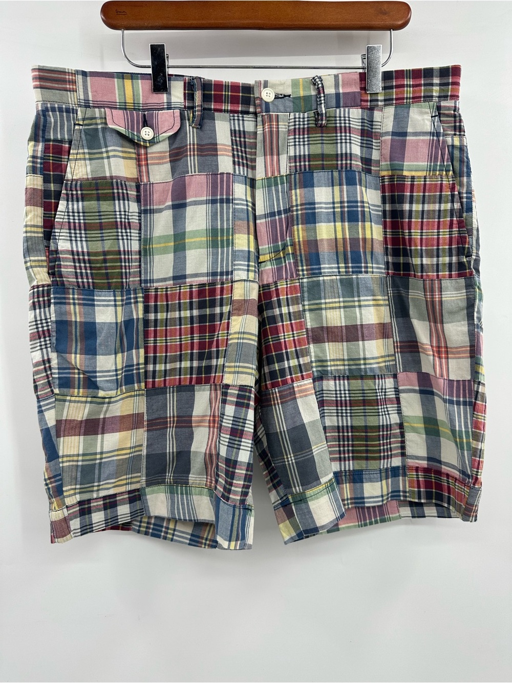 NWT Polo by Ralph Lauren Madras Classic Fit Patchwork Plaid Shorts